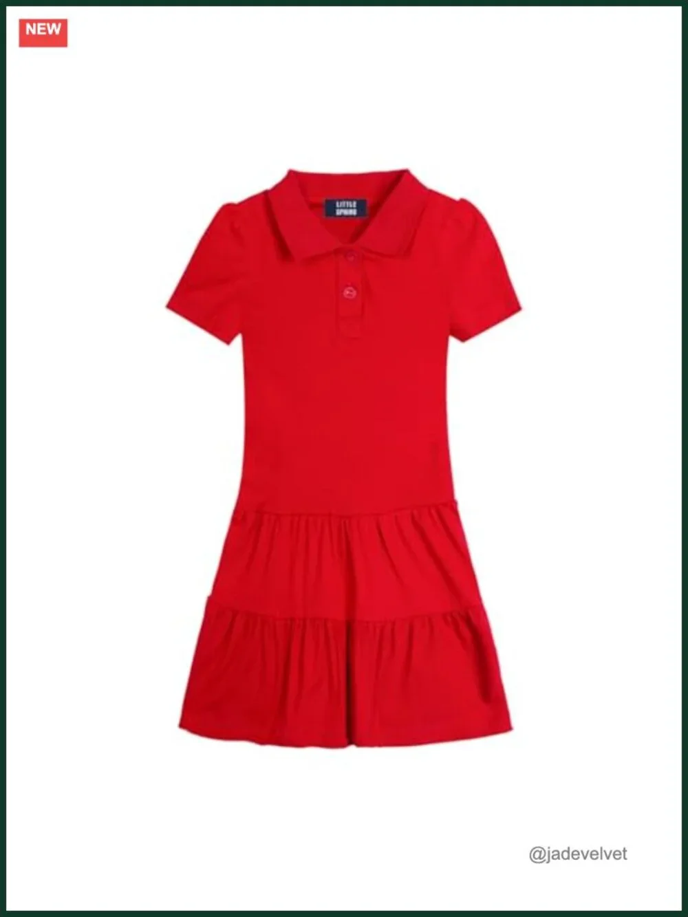 Short Sleeve Pique Polo Dress for Girls